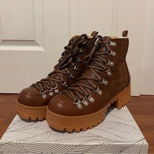 Cognac Combat Boots
